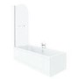 Curved Hinged Bath Shower Screen H1435 x W770mm with Towel Rail