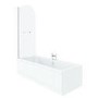 Curved Hinged Bath Shower Screen H1435 x W770mm with Towel Rail