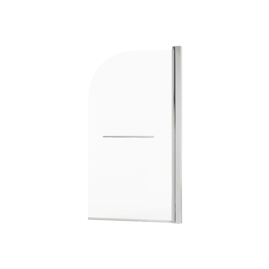 Curved Hinged Bath Shower Screen H1435 x W770mm with Towel Rail