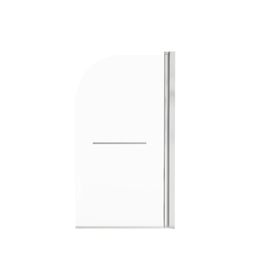 Curved Hinged Bath Shower Screen H1435 x W770mm with Towel Rail