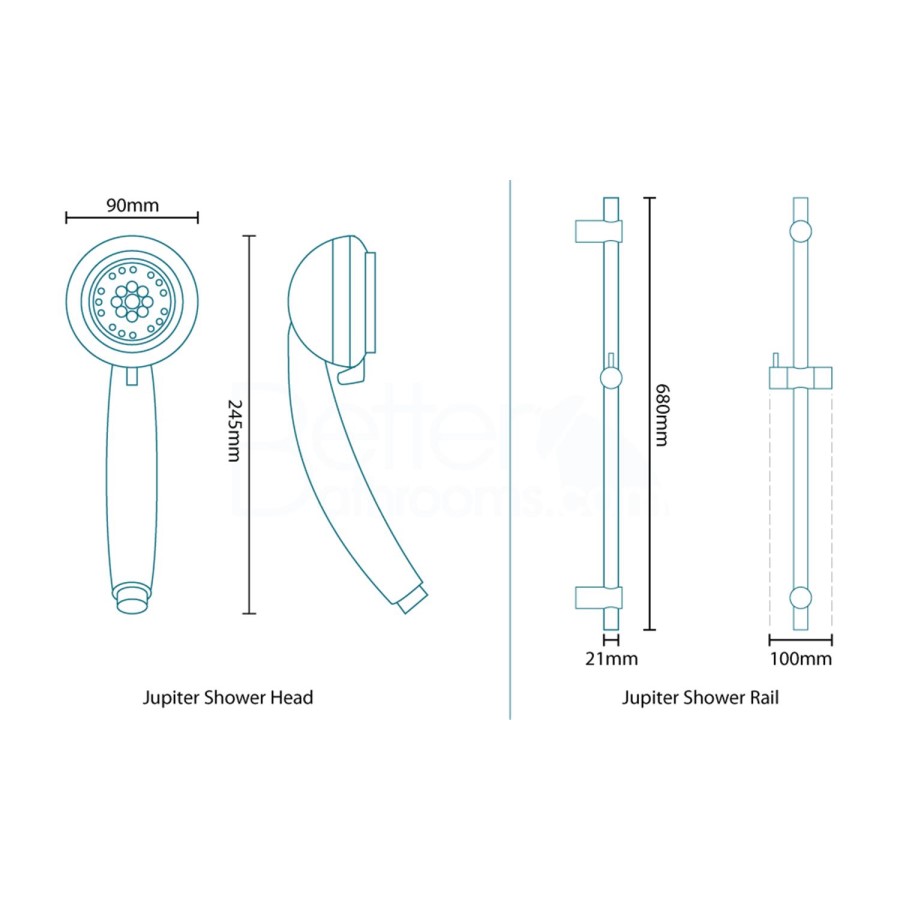 Jupiter Multi Function Slide Shower Rail Kit