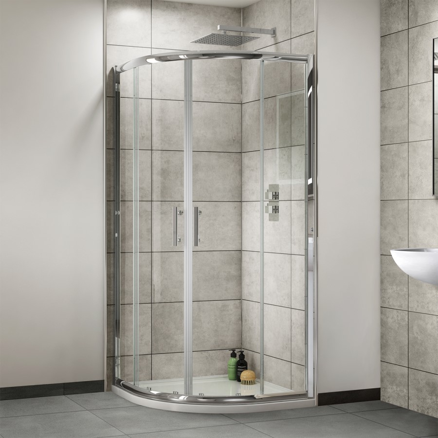 800 x 800mm Quadrant Sliding Shower Enclosure 4mm Glass - Aqualine