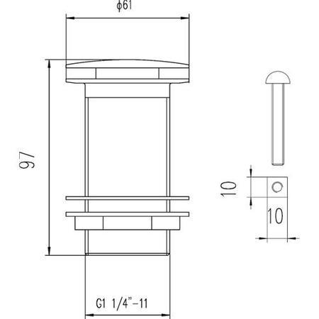 Premier Unslotted Push Button Basin Waste