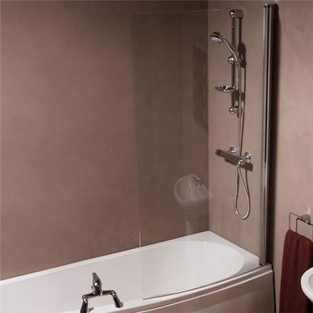 Curved Hinged Bath Shower Screen - H1500 x W885mm