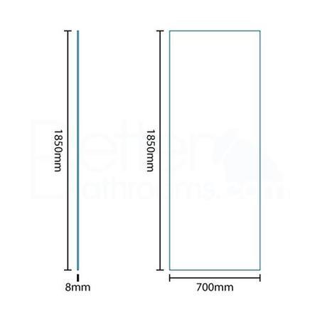 Walk In Glass Shower Screen - 1850 x 700 