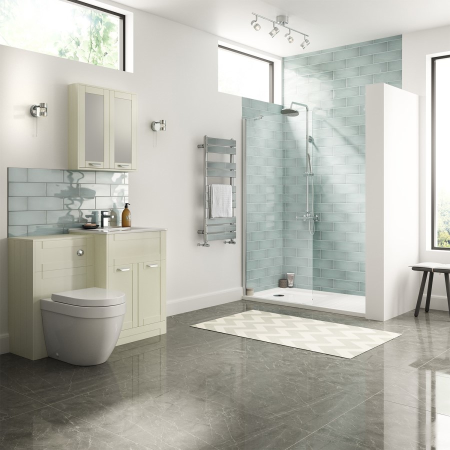 Walk-In Glass Shower Screen 1850 x 1000mm - 8mm Glass - Aquafloe Elite Range