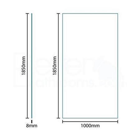 Walk-In Glass Shower Screen 1850 x 1000mm - 8mm Glass - Aquafloe Elite Range