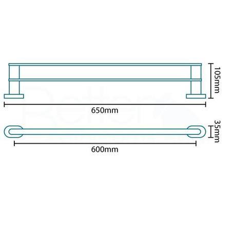 Life Double Wall Mounted Chrome Towel Rail