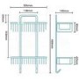 Large Rectangular Double Basket Wall Mounted Chrome