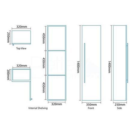Aspen 140cm White Side Cabinet
