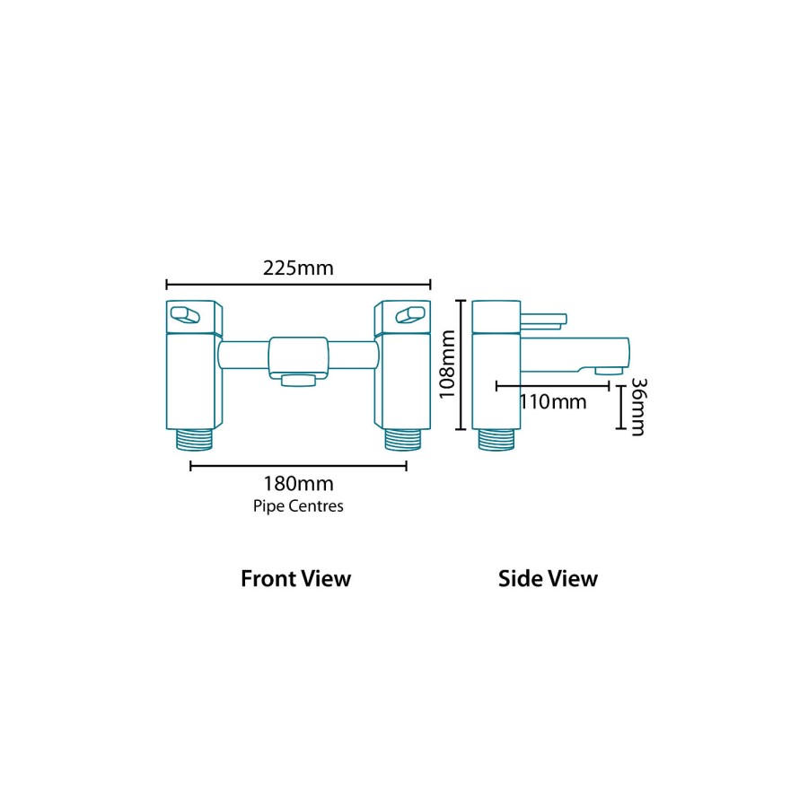GRADE A1 - Chrome Deck Mounted Bath Filler Tap