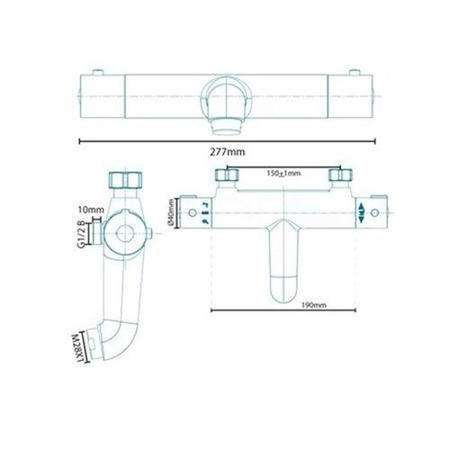 GRADE A1 - Wall Mounted Bath Shower Mixer - Focus Range