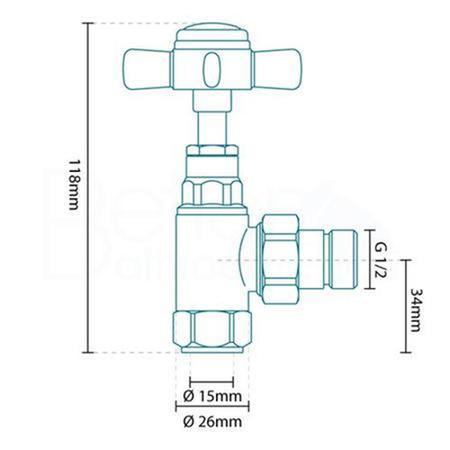 Deluxe Traditional Angled Chrome Radiator Valves- For Pipework Which Comes From The Wall