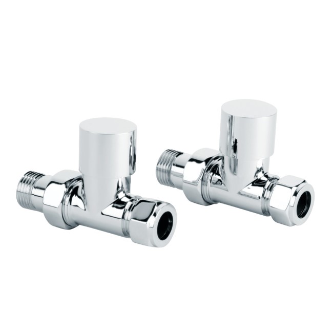 Straight Chrome Radiator Valves - for pipework that comes from the floor