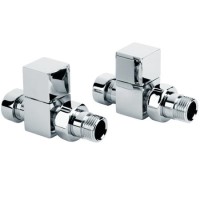 Deluxe Square Straight Chrome Radiator Valves