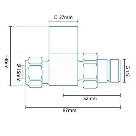 Deluxe Square Straight Chrome Radiator Valves
