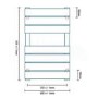Lorenzo Beta Heat 650 x 400mm Flat Chrome Heated Towel Rail