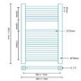 Beta Heat 650 x 400mm Square Chrome Heated Towel Rail