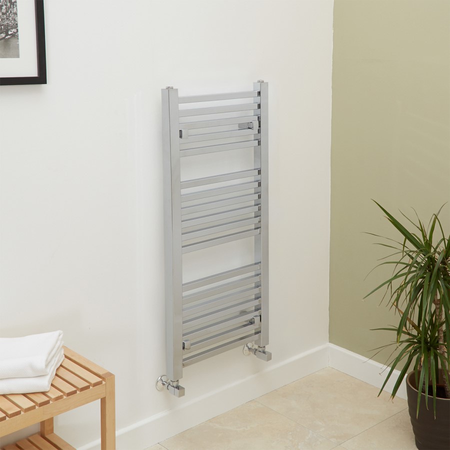1000 x 450mm Square Chrome Heated Towel Rail - Beta Heat Range