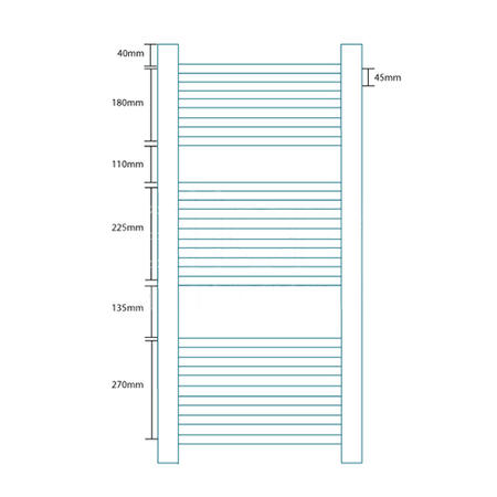 Beta Heat 1000 x 600mm Square Chrome Heated Towel Rail