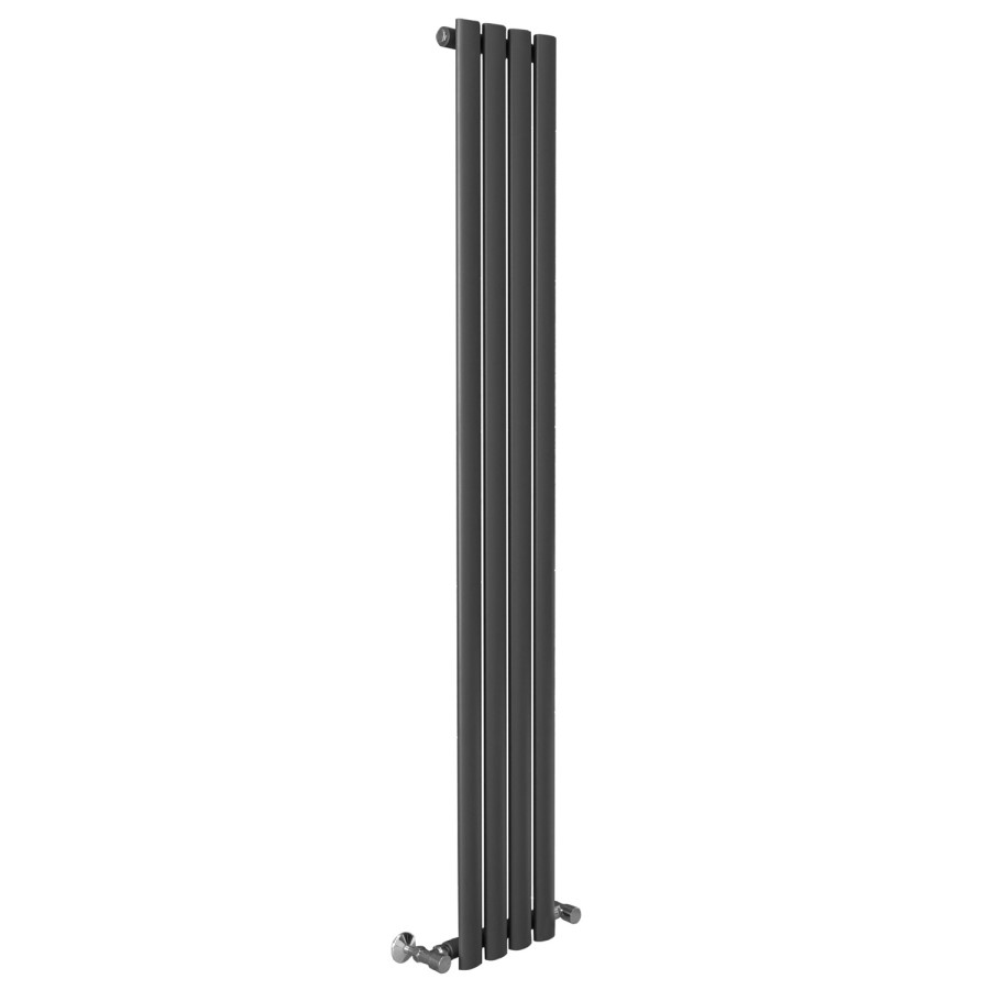 Nevada Beta Heat 1600 x 240mm Single Oval Panel Anthracite Vertical Radiator