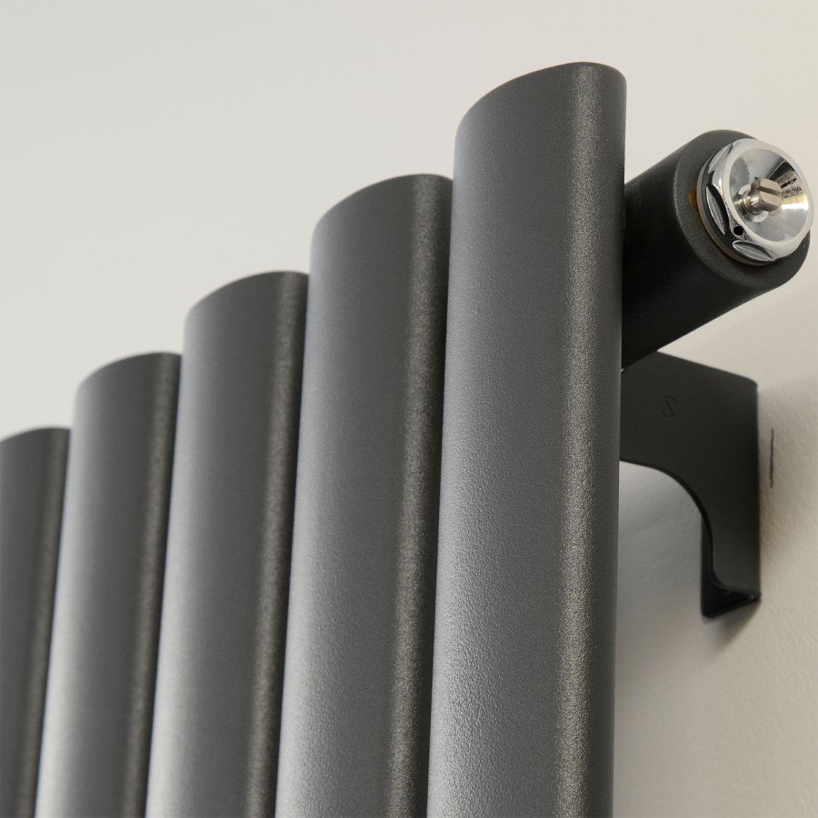 Nevada Beta Heat 1600 x 360mm Single Oval Panel Anthracite Vertical Radiator