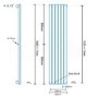 Nevada Beta Heat 1600 x 360mm Single Oval Panel Anthracite Vertical Radiator