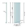 Nevada Beta Heat 1600 x 480mm Single Oval Panel Anthracite Vertical Radiator