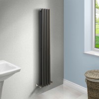 Nevada Beta Heat 1600 x 240mm Double Oval Panel Anthracite Vertical Radiator