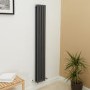 Nevada Beta Heat 1600 x 240mm Double Oval Panel Anthracite Vertical Radiator