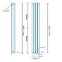 Nevada Beta Heat 1600 x 240mm Double Oval Panel Anthracite Vertical Radiator