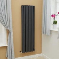 Nevada Beta Heat 1600 x 480mm Double Oval Panel Anthracite Vertical Radiator