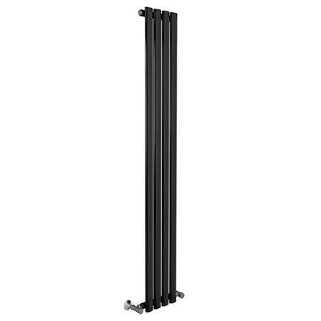 Nevada Beta Heat 1600 x 240mm Single Oval Panel Black Vertical Radiator