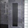 Nevada Beta Heat 1600 x 360mm Single Oval Panel Black Vertical Radiator