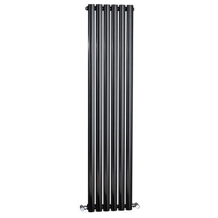 Nevada Beta Heat 1600 x 360mm Single Oval Panel Black Vertical Radiator
