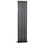 Nevada Beta Heat 1600 x 360mm Single Oval Panel Black Vertical Radiator