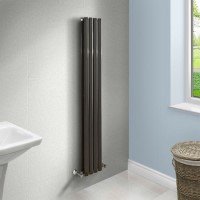 Nevada Beta Heat 1600 x 240mm Double Oval Panel Black Vertical Radiator Nevada Beta Heat 1600 x 240mm Double Oval Panel Black Vertical Radiator