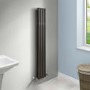 Nevada Beta Heat 1600 x 240mm Double Oval Panel Black Vertical Radiator