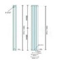 Nevada Beta Heat 1600 x 240mm Double Oval Panel Black Vertical Radiator