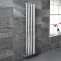 Nevada Single Oval Panel Chrome Vertical Radiator - 1600 x 360mm 