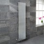 Nevada Single Oval Panel Chrome Vertical Radiator - 1600 x 360mm 