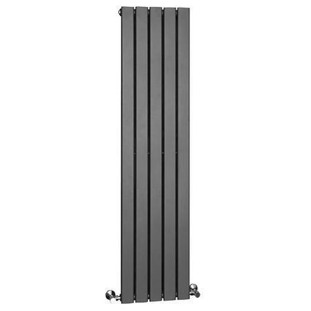 Vega Radiators Vega 1600 x 375mm Single Flat Panel Anthracite Vertical Radiator ...