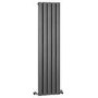 Vega 1600 x 375mm Single Flat Panel Anthracite Vertical Radiator