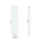 Vega 1600 x 375mm Single Flat Panel Anthracite Vertical Radiator