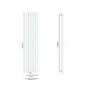 Vega 1600 x 450mm Single Flat Panel Anthracite Vertical Radiator