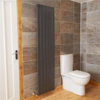 Vega 1800 x 450mm Single Flat Panel Anthracite Vertical Radiator