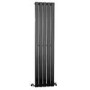 Vega Single Flat Panel 1600 x 375mm Black Vertical Radiator