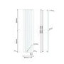 Vega Single Flat Panel 1600 x 375mm Black Vertical Radiator