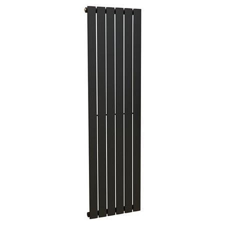 Vega Radiators Vega 1600 x 450mm Single Flat Panel Black Vertical Radiator - Better ...