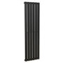Vega 1600 x 450mm Single Flat Panel Black Vertical Radiator